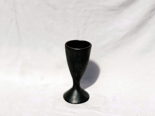'Flute' Longpi Black Pottery Wine Glass