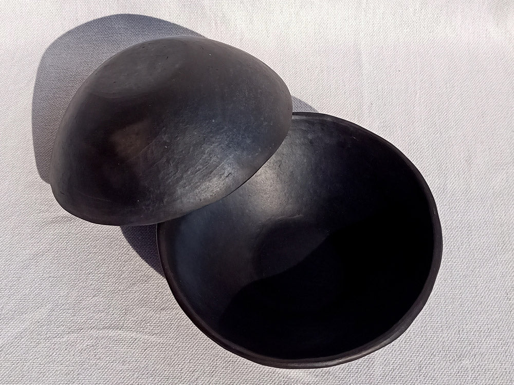 Longpi Black Pottery Soup/Salad Bowl Set of 2