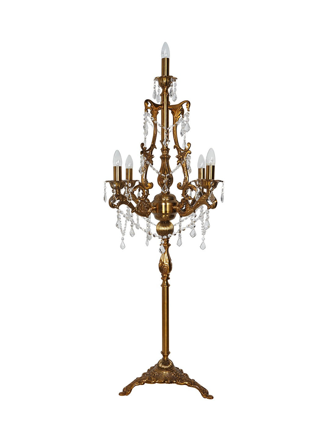 Aluminium and Crystals Floor Lamp side view