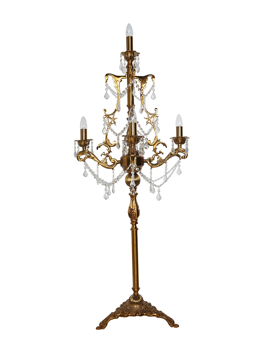 Aluminium and Crystals Floor Lamp without background