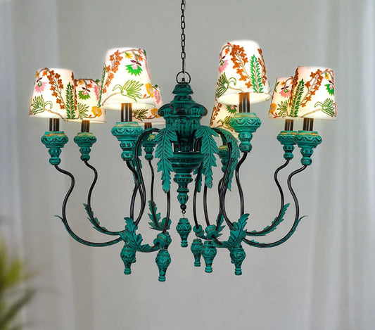Elegant vintage chandelier with floral lampshades demonstrating how to choose the right light for your home