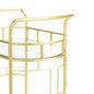 Luxurious Gold 2-Tier Serving Cart with Glass Shelves and Wine Storage