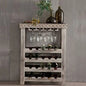 Elegant Solid Sheesham Wood Rustic Bar Cabinet with White Finish