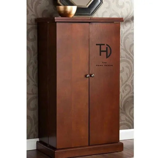 Elegant Solid Sheesham Wood BrahMa Bar Cabinet with Two Doors