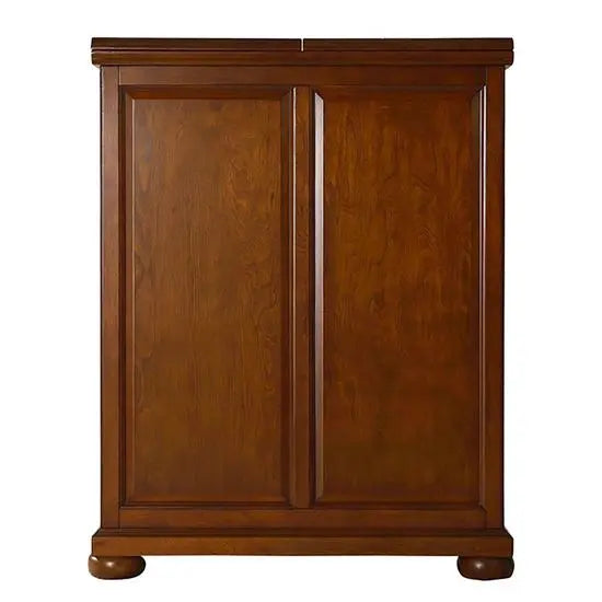 Solid Sheesham Wood Vintage Bar Cabinet with Extendable Rack