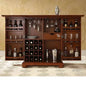 Solid Sheesham Wood Vintage Bar Cabinet with Extendable Rack