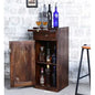 Walnut Solid Sheesham Wood Meeg Compact Bar Cabinet with Drawer