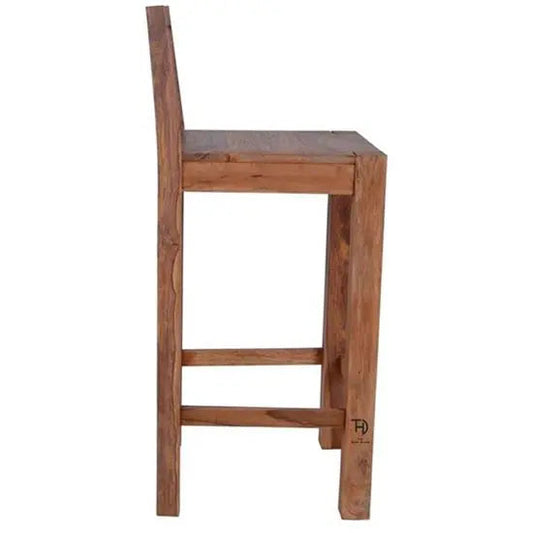 Solid Sheesham Wood Meena Bar Chair – Natural Finish, 45x45x105 cm