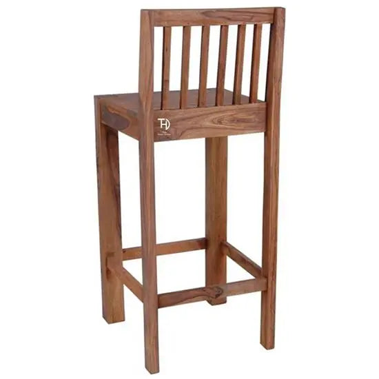 Solid Sheesham Wood Meena Bar Chair – Natural Finish, 45x45x105 cm