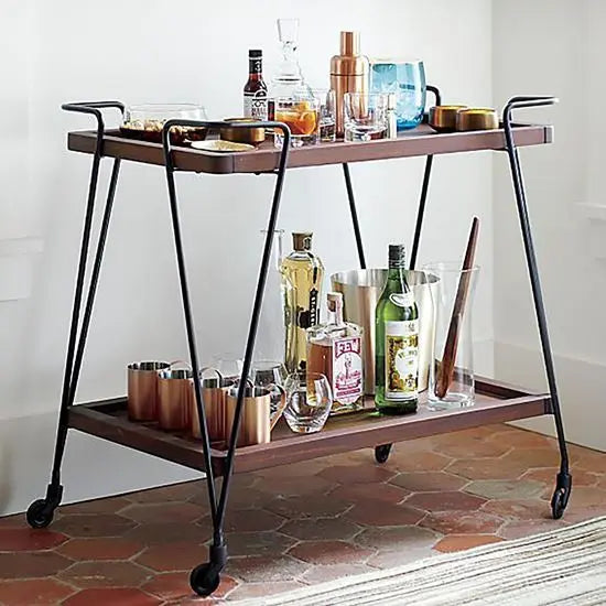 Handcrafted Solid Sheesham Wood Oli Serving Trolley – Elegant Indian Design