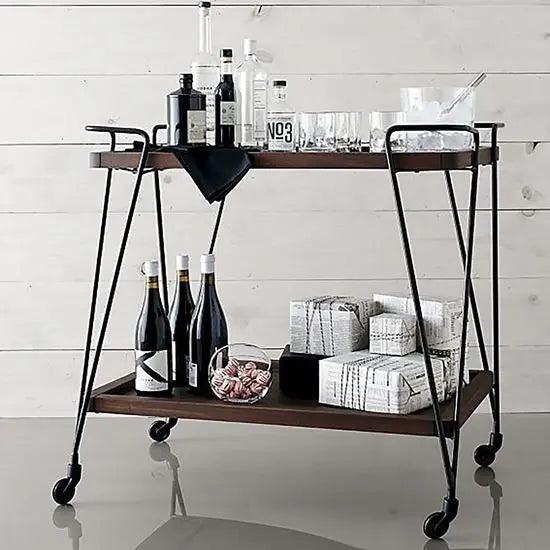 Handcrafted Solid Sheesham Wood Oli Serving Trolley – Elegant Indian Design