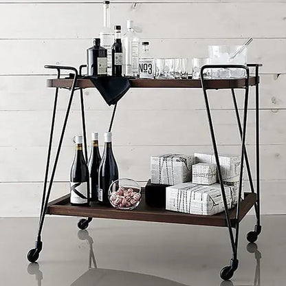 Handcrafted Solid Sheesham Wood Oli Serving Trolley – Elegant Indian Design