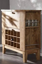 Elegant Solid Sheesham Wood Bar Cabinet with Wine Rack