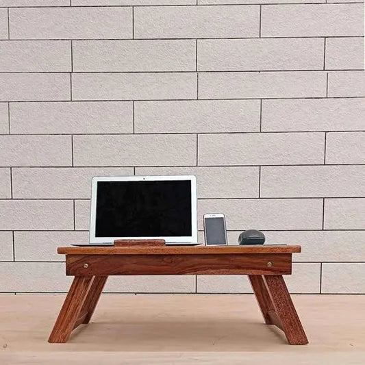 Solid Sheesham Wood Portable Noah Laptop Table with Drawer