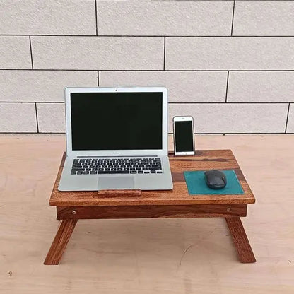 Solid Sheesham Wood Portable Noah Laptop Table with Drawer