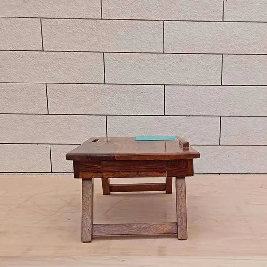 Solid Sheesham Wood Portable Noah Laptop Table with Drawer
