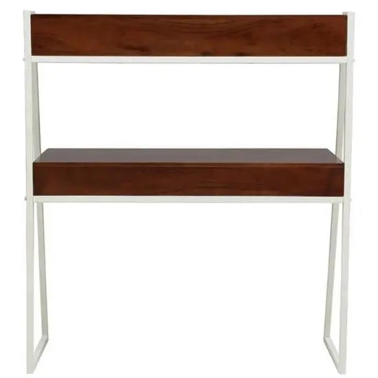 Solid Sheesham Wood Study Table with Dual Drawers & Shelf