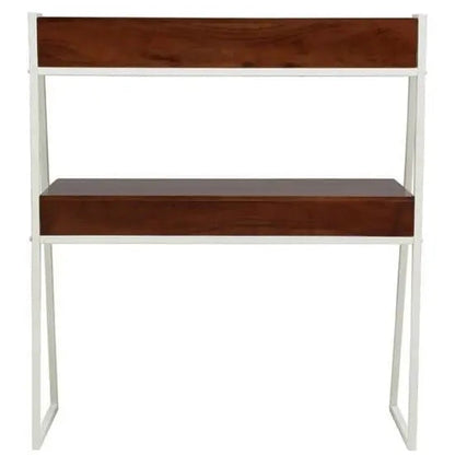 Solid Sheesham Wood Study Table with Dual Drawers & Shelf
