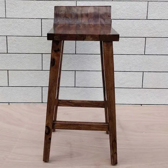 Solid Sheesham Wood Mac Bar Chair – Premium Indoor Bar Stool