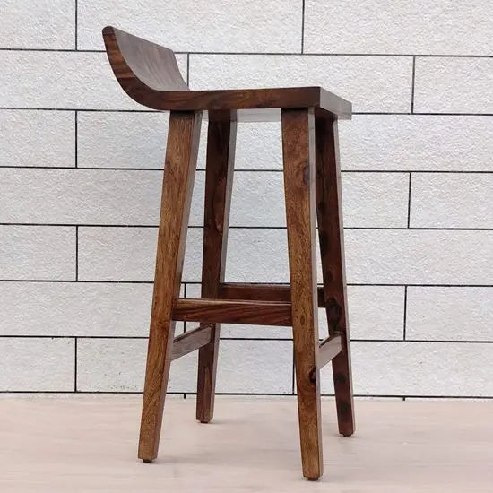 Solid Sheesham Wood Mac Bar Chair – Premium Indoor Bar Stool