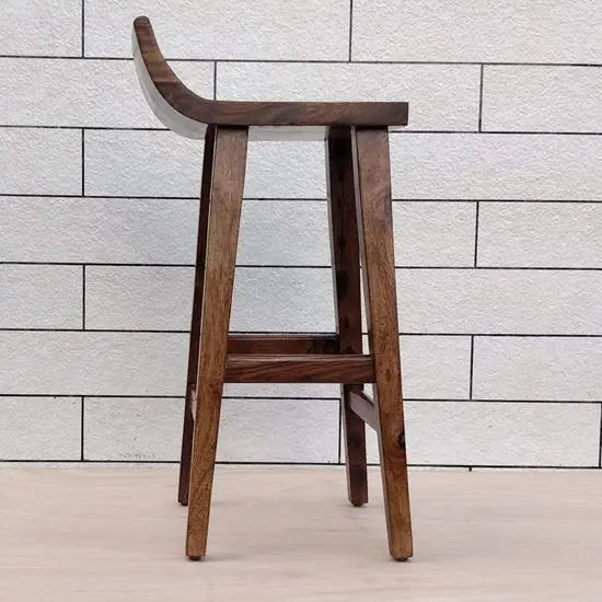 Solid Sheesham Wood Mac Bar Chair – Premium Indoor Bar Stool