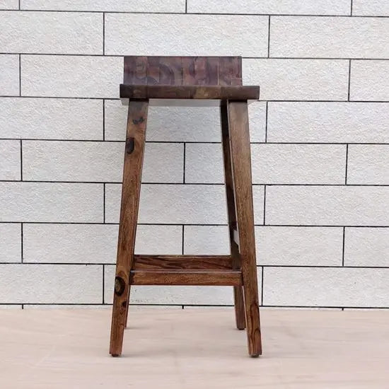 Solid Sheesham Wood Mac Bar Chair – Premium Indoor Bar Stool