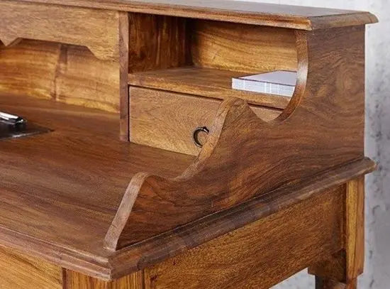 Kristina Solid Sheesham Wood Study Desk with 3 Drawers