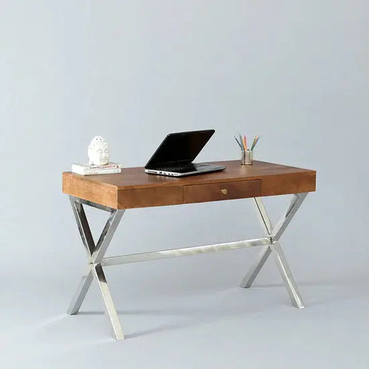 Solid Sheesham Wood Study Desk with Drawer – Dune Xtriva