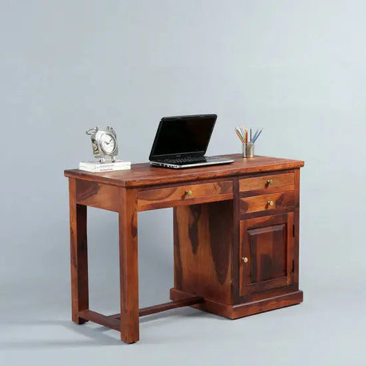 Solid Sheesham Wood Drag Study Desk with Three Drawers
