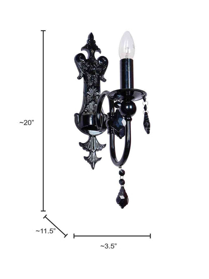 Elegant Black Crystal Candelabra Wall Sconce Light Fixture for Modern Homes