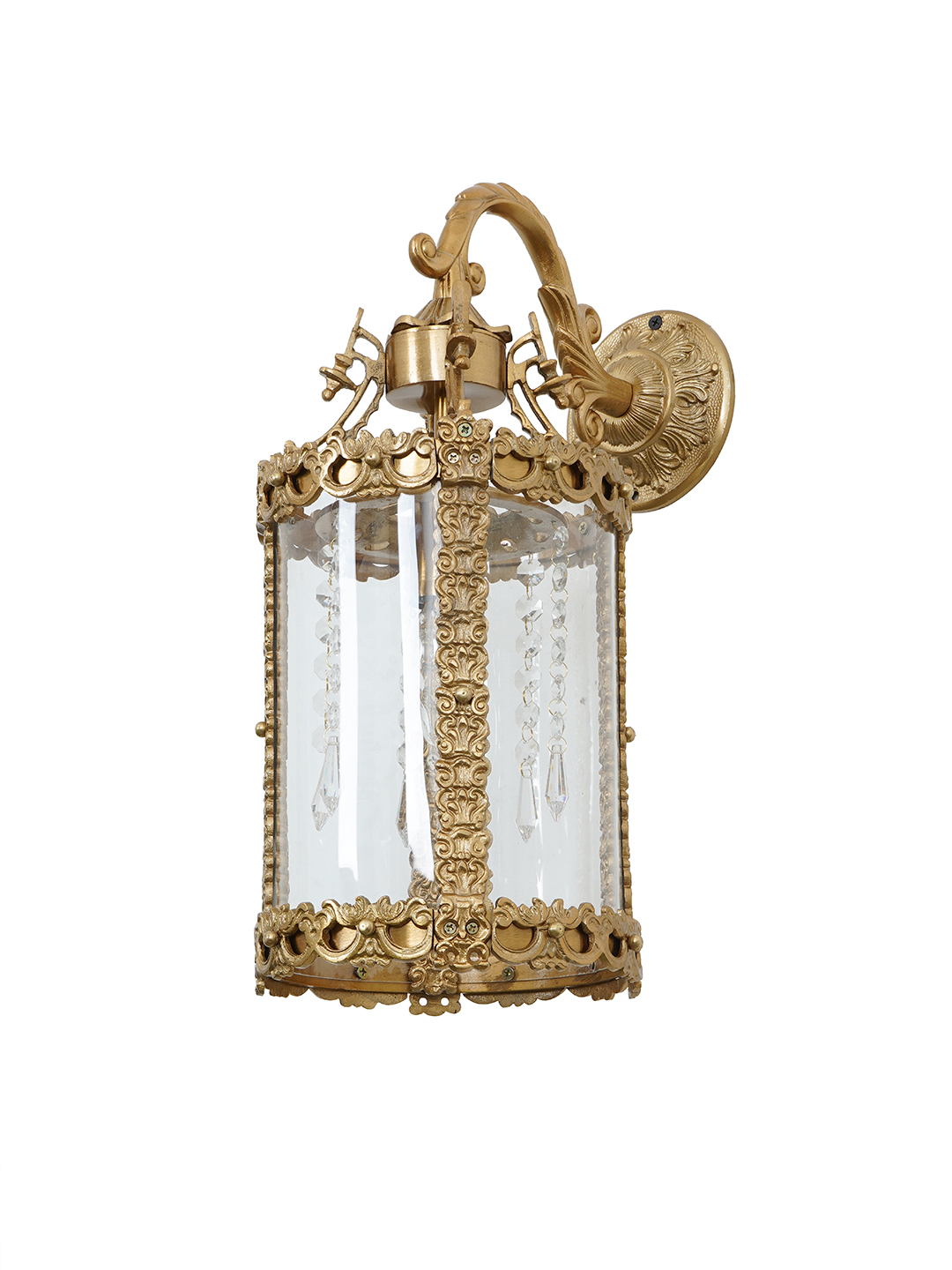Elegant Golden Cast Aluminium 17-inch Single Wall Lantern Sconce Light Fixture