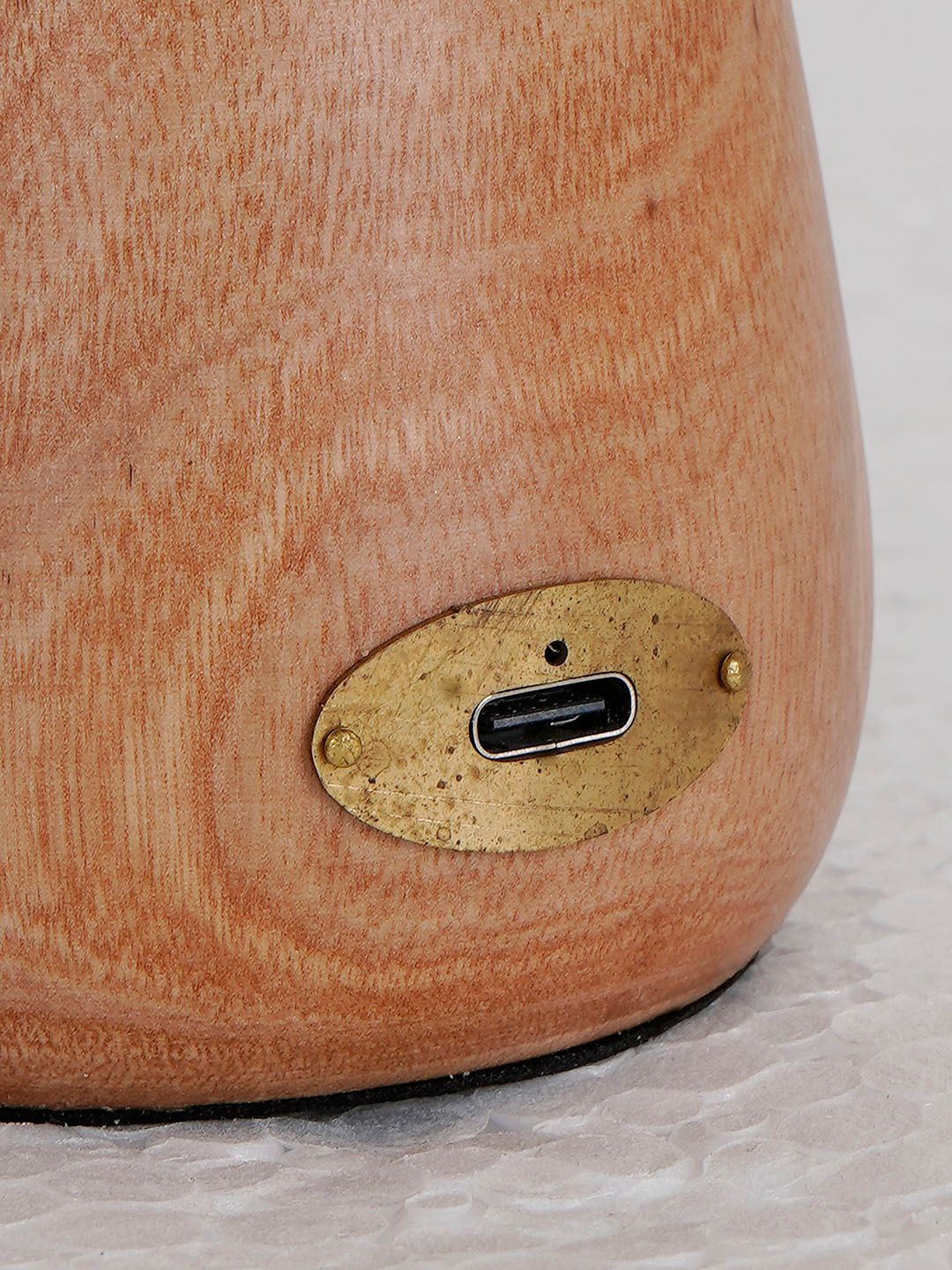 Modern Natural Wood & Glass Rechargeable LED Dimmable Touch Table Lamp