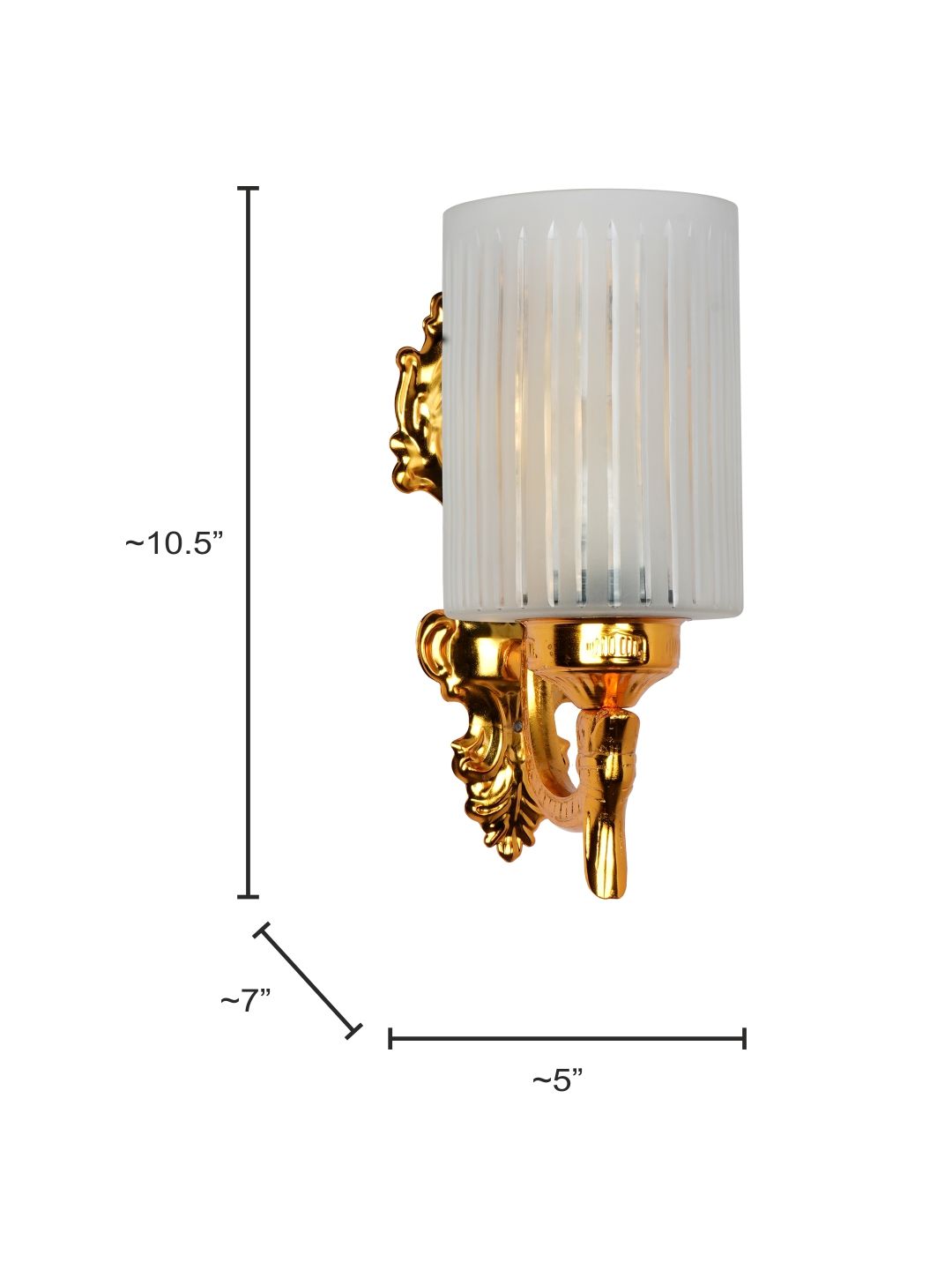 Elegant Gold Traditional Wall Sconce with Frosted Hand-Cut Glass Shade