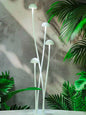 Fos Lighting Enoki Modern LED Mushroom Bollard Set, Off-White Outdoor Garden Pathway Lights