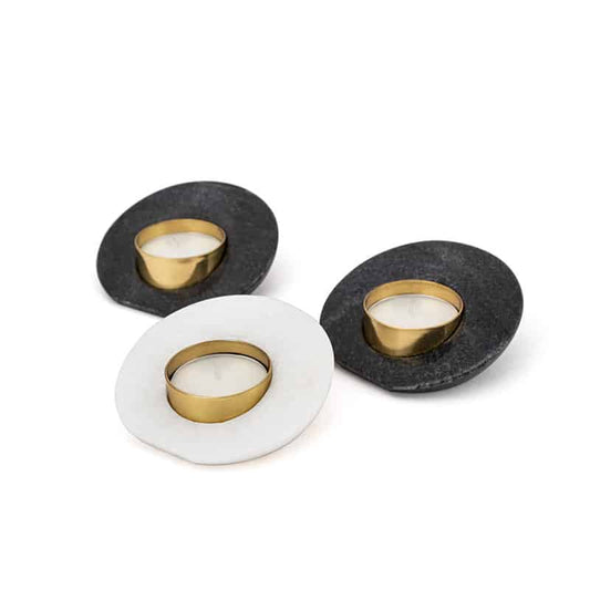 Sangemarmar Marble Tea Light Holders — Set of Three