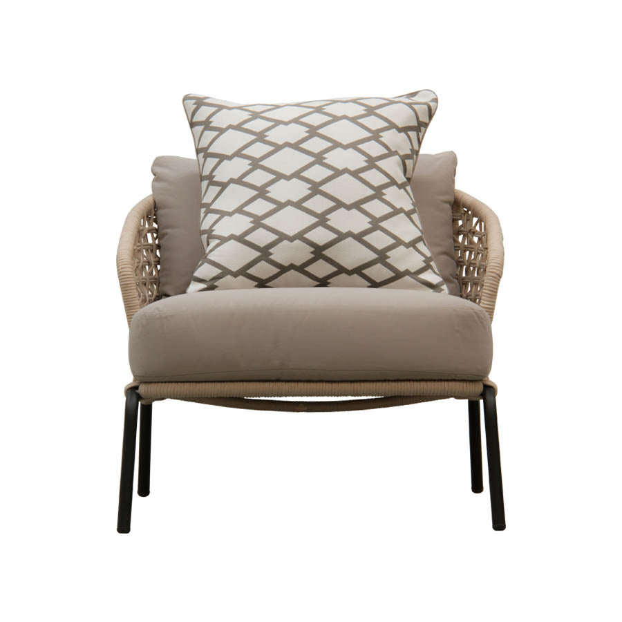 Majorca Outdoor Lounge Chair with Handwoven Marine-Grade Rope & Sunbrella Cushions