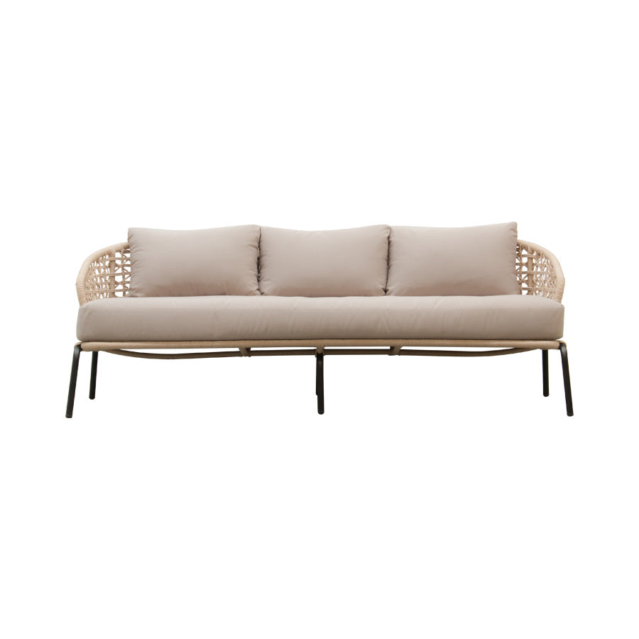 Majorca Luxury Outdoor Sofa: Handwoven Marine Rope, Sunbrella Cushions, Durable Aluminium Frame