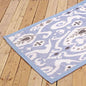 Blue Ikat Printed 100% Cotton Rug 24x36 Inch Accent