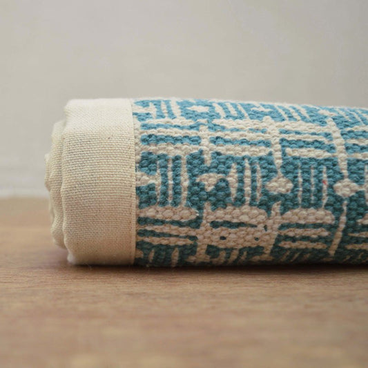 Blue Printed Cotton Area Rug with Texture Weave – 24x36 & 36x60