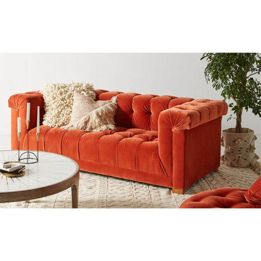 Elegant Kettleby Solid Wood & Fabric Sofa with Custom Finish