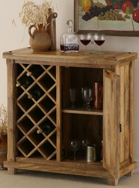 1 Door Bar Cabinet in Mango Natural Finish