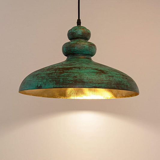 Elegant Handcrafted Brass Pillar Pendant Light with Dual Finish