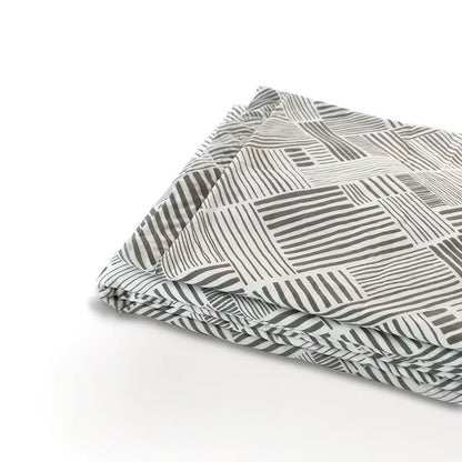 MODERN RETRO – Grey stripe print soft Cotton three layer dohar