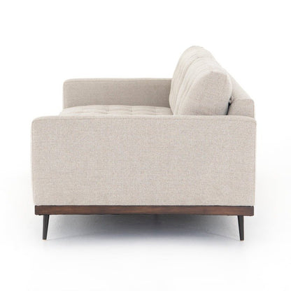 Mid-Century Cushion Sofa with Solid Wood Frame – Premium Leather