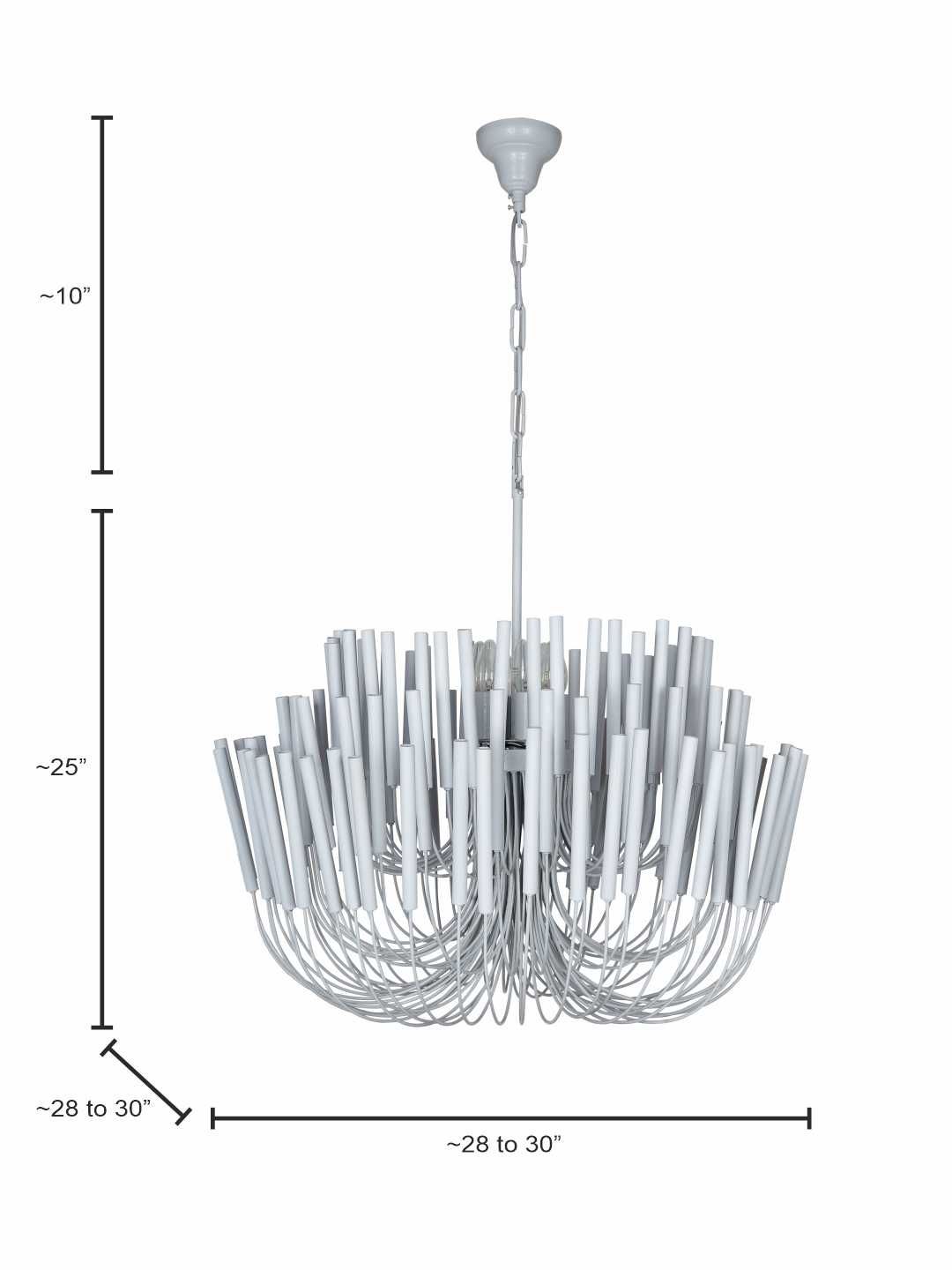 Chic Off-White Modern Chandelier: Sculptural Candle Sticks for Elegant Homes