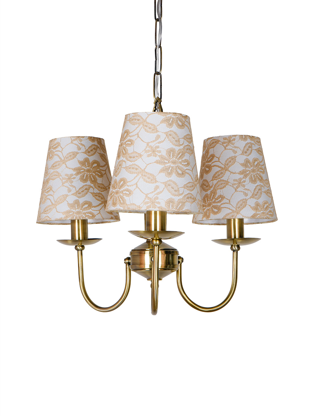 Brass Antique 3-Light Mini Chandelier – 45.7 cm