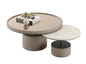 Stylish Nested Peace Coffee Table Set | Wood Veneer, Marble, Bronze Top