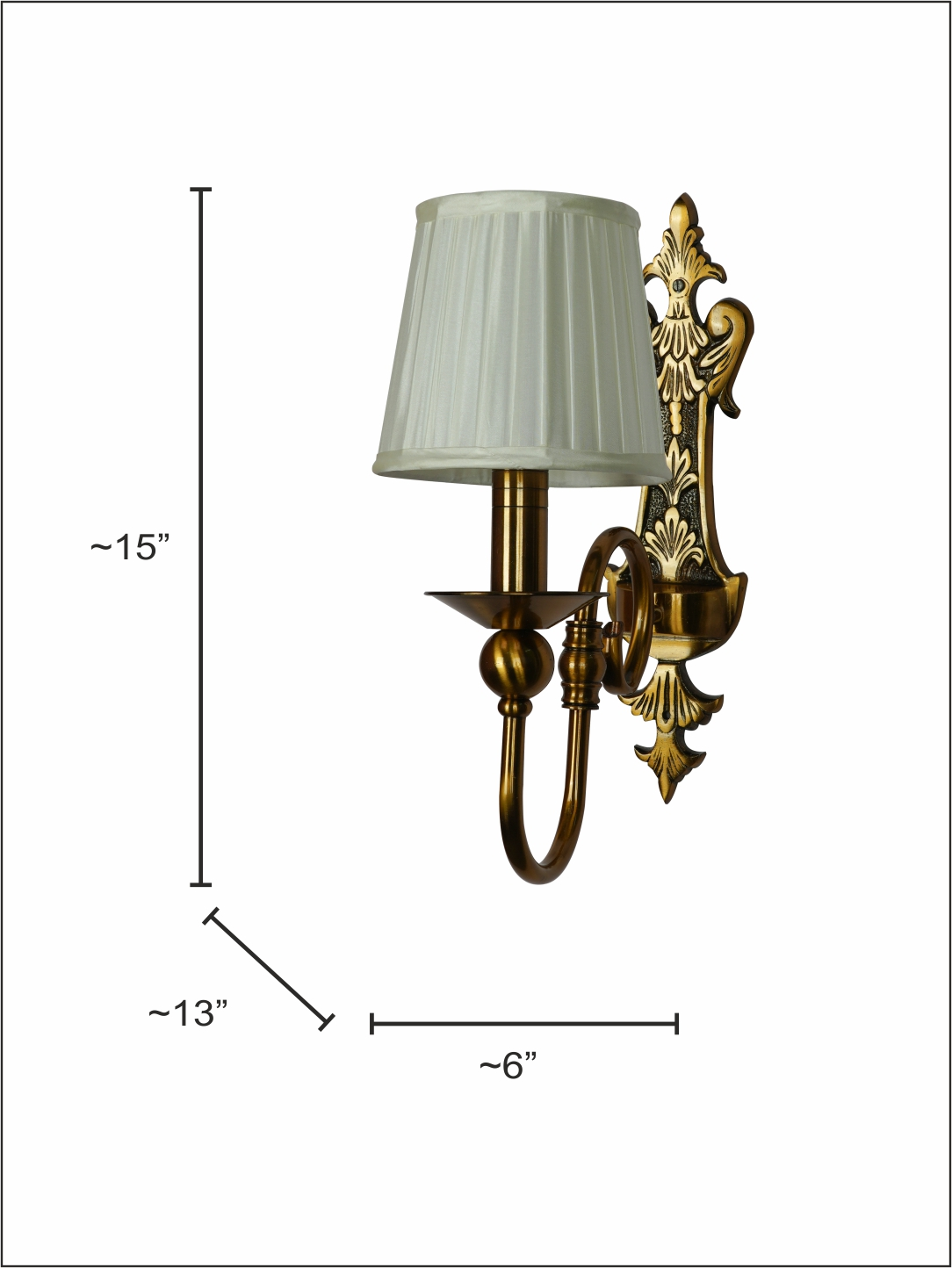 Elegant Gold European-Style Single Light Steel Wall Sconce with Pleated Fabric Shade