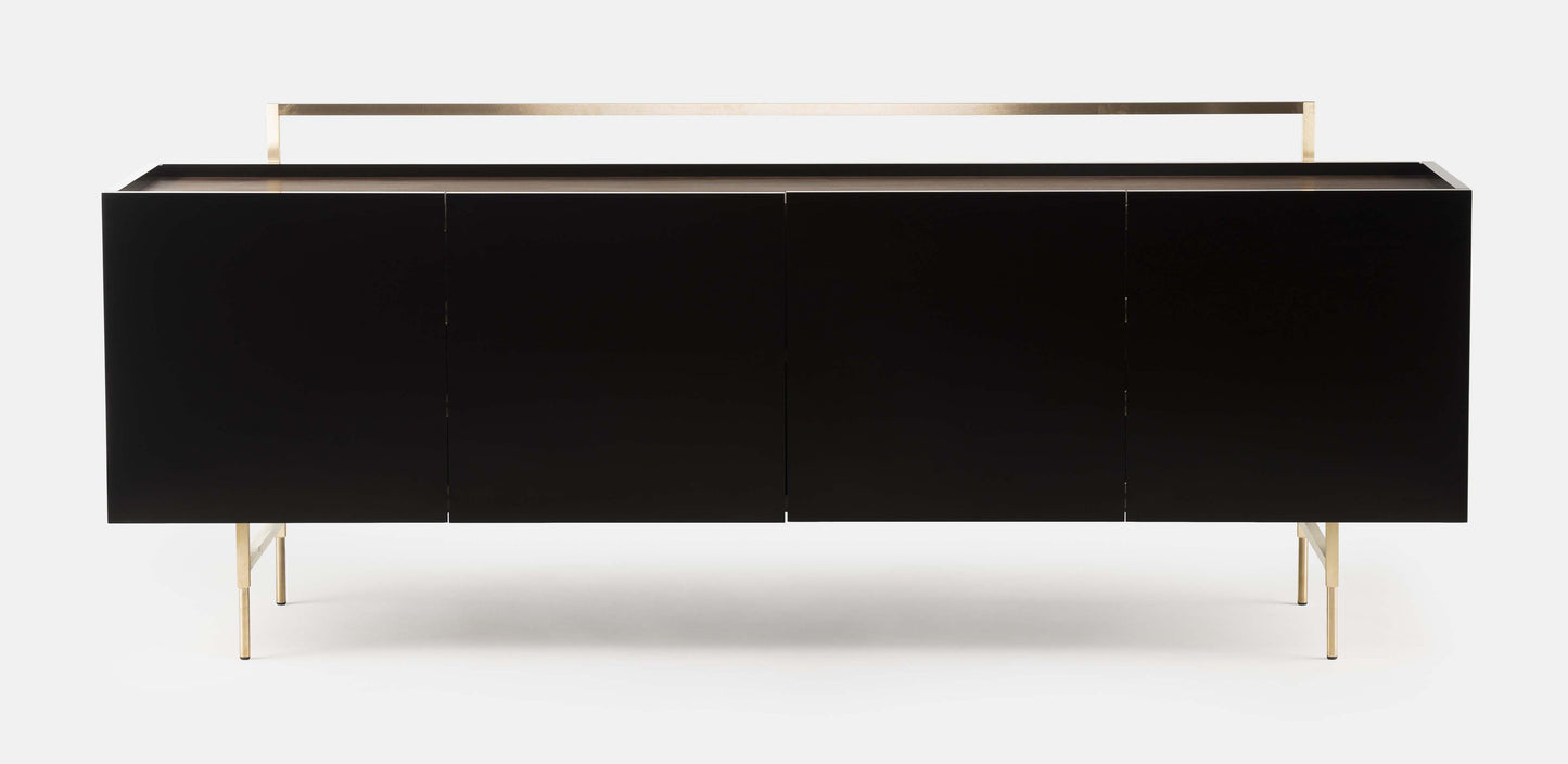 Luxurious Trunk Low Cabinet with Removable Storage Box and Metal Detailing
