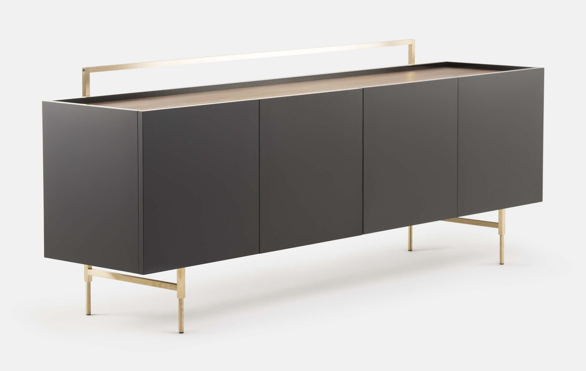 Luxurious Trunk Low Cabinet with Removable Storage Box and Metal Detailing